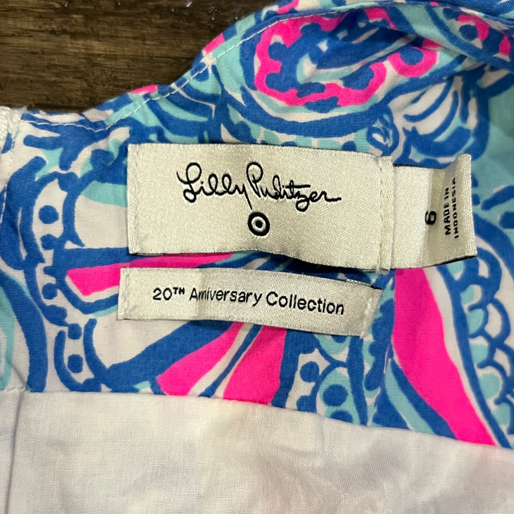 Lilly Pulitzer pink and blue sheath sundress sz 6 - Picture 5 of 8